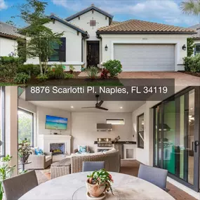 8876 Scarlotti Place Naples, FL 34119. Esplanade Golf and Country Club! 2 bed+ den with extended lanai, outdoor fireplace, impact windows, plus resort-style amenities—pools, spa, pickleball, and golf