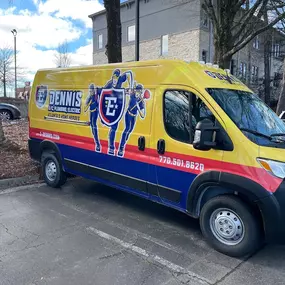 yellow work van