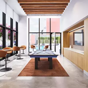 Game room with pool table