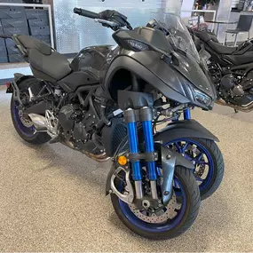 Seeing Double
This Yamaha motorcycle with twin front wheels turns heads and represents balance, boldness, and breaking the norm.