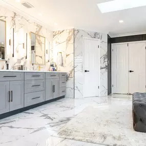 bathroom remodeling- dekton showerwall- floor tiles