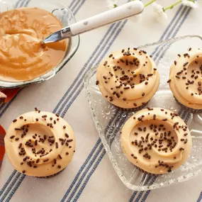 Delectable chocolate cupcake frosted with creamy peanut butter buttercream.
