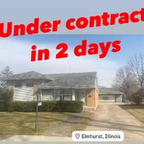 Under Contrat in 2 days! Home in Elmhurst IL