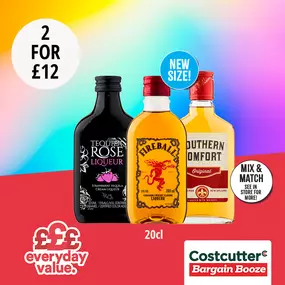2 for £12 20cl spirits