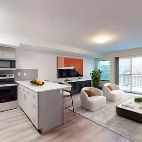 Apartment Living Room & Kitchen Layout