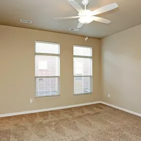 Bedroom with window coverings