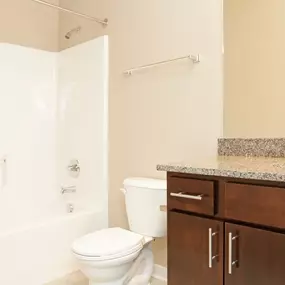 Bathroom with large mirror