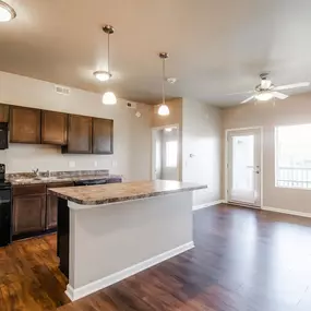 Open space kitchen with appliances