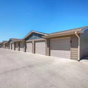 Covered garages in a row