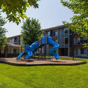 Community playground with slide