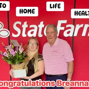 Congratulations to Breanna on successfully passing her exams to become a licensed insurance team member. Breanna demonstrated remarkable tenacity and enthusiasm in obtaining both professional licenses. We are thrilled about Breanna's promising future and look forward to her assisting current and future customers with new auto, home, life, and health policies.