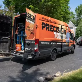 Precision Today Plumbing Heating Cooling Electrical van
