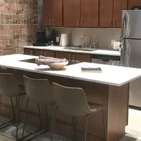 Kitchen with stainless steel appliances