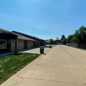 Lane with garages view