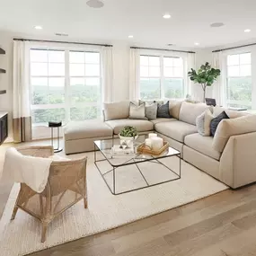 Tall windows in the great room allow for an abundance of natural light