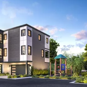 Contemporary architecture is nestled into the greenspace
