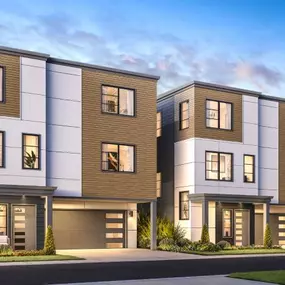 Three-story homes boast striking contemporary architecture