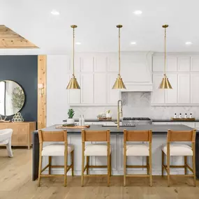 Spacious kitchen with large center island