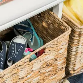 We get it - life's a little messy sometimes! ???? But your mudroom doesn't have to be. ???? Our baskets keep everything in its place, even when your furry friends have other plans. ????