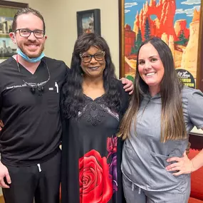 The North OKC Dental Team posing with the Patient of the Month