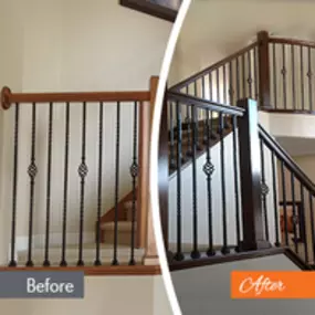 Stair railing refinishing