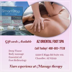 Massage techniques are commonly applied with hands, fingers, 
elbows, knees, forearms, feet, or a device. 
The purpose of massage is generally for the treatment of 
body stress or pain.