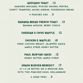 Brunch Menu