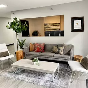 Soft colored living room at Northbound, where conversation happens