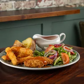 Chick N Mix - Chicken Fillet, Chicken Strips, Sweet Chilli, Jacket Potato, Beans with sauce pour