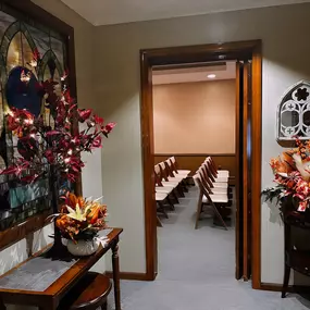 Modern interior of Las Rosas Bannworth Funeral Home, located at 1055 E Jersey St in Elizabeth, NJ.