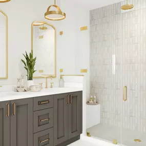 Spa-like primary bathrooms with dual sink vanities
