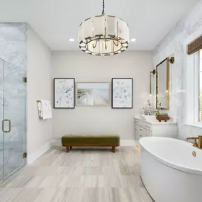 Spa-inspired primary bathrooms