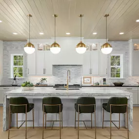 Well-designed gourmet kitchens with extra counter space for entertaining