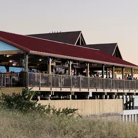Outside view of Whiskey Joes Tampa during sunset!