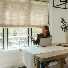 Let the summer sun glow just enough! Woven wood shades bring breezy texture and filtered light that feels like vacation mode at home.