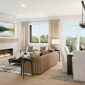 Bright and open great room and casual dining area