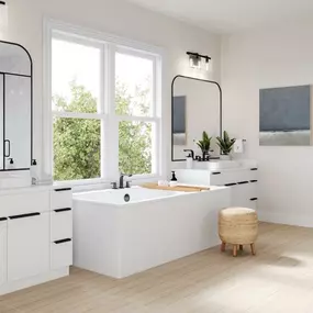 Spa-inspired primary bathrooms