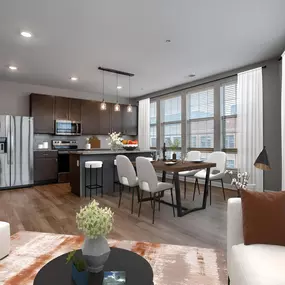Open Space Kitchen and Living Area