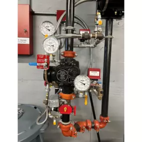 An automatic fire sprinkler with controls and meter system.