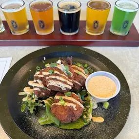Fried Pickles & Beer Flight - Voodoo Brewing Co. Plano - Food