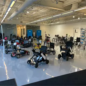 A wide selection of mobility and homecare equipment displayed inside our state-of-the-art NJ showroom for walk-ins and consultations.