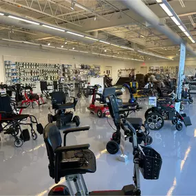 Wide selection of mobility scooters and powered chairs available for in-store testing, same-day pickup, or local delivery.
