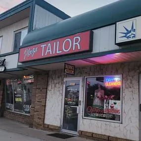 Plaza Tailor & Bridal Sewing is located just off of Bass Lake Road.