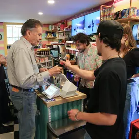 Peter Lyons Hall of the Warwick Valley Dispatch, stopping by for an interview with our owner & some tasty Exotic Snacks!