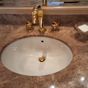 Golden Lavatory Sink faucet