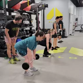 At Alloy Personal Training West Roswell, our small group personal training combines the best of both worlds: the personalization of one-on-one coaching with the motivation and community of a small group. Led by a certified personal trainer, every session is tailored to your unique goals, fitness level, and any limitations. You’ll never get lost in the crowd, our groups are intentionally small to ensure expert attention, accountability, and results. Whether you’re getting back into fitness or sta