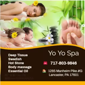 Massage is becoming more popular as people now understand the 
benefits of a regular massage session to their health and well-being.
Here at Yo Yo Spa  & Massage we love being a part of helping taking part in peoples wellness and a better life.