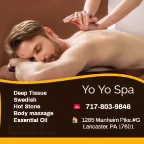 The full body massage targets all the major areas of the body that are most subject to strain and
discomfort including the neck, back, arms, legs, and feet. 
If you need an area of the body that you feel needs extra consideration, 
such as an extra sore neck or back, feel free to make your massage therapist aware and
they will be more than willing to accommodate you.