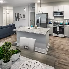 Living room and kitchen