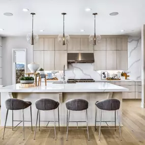 Gourmet kitchens with ample storage space